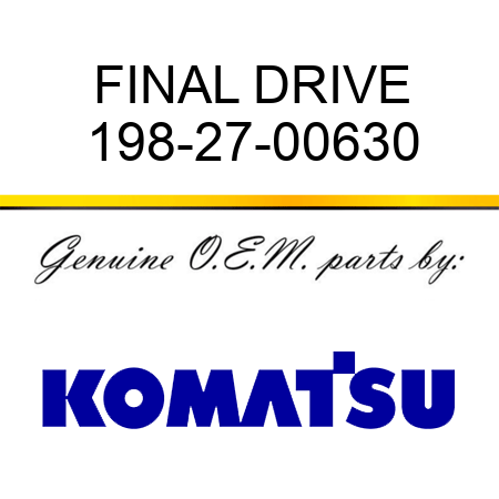 FINAL DRIVE 198-27-00630