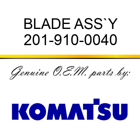 BLADE ASS`Y 201-910-0040