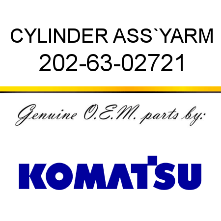 CYLINDER ASS`Y,ARM 202-63-02721