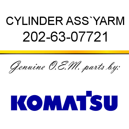 CYLINDER ASS`Y,ARM 202-63-07721