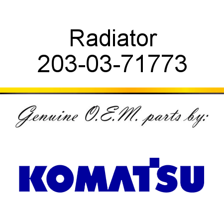 Radiator 203-03-71773