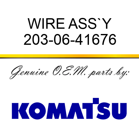 WIRE ASS`Y 203-06-41676