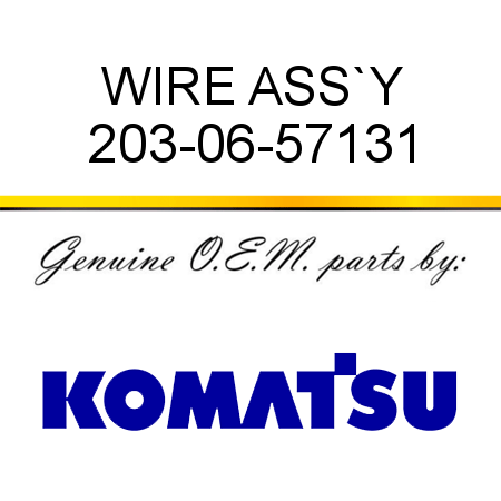 WIRE ASS`Y 203-06-57131