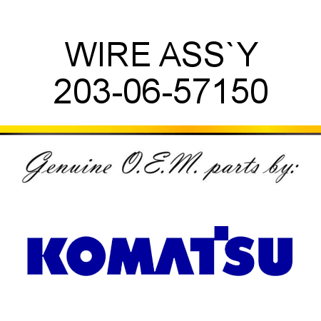 WIRE ASS`Y 203-06-57150