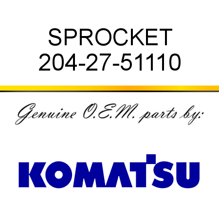 SPROCKET 204-27-51110