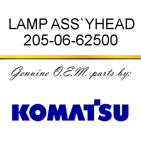 LAMP ASS`Y,HEAD 205-06-62500