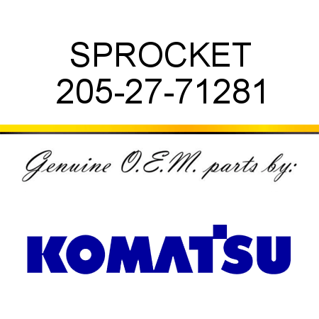 SPROCKET 205-27-71281