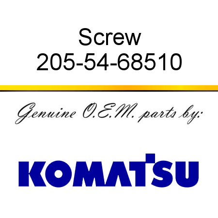 Screw 205-54-68510