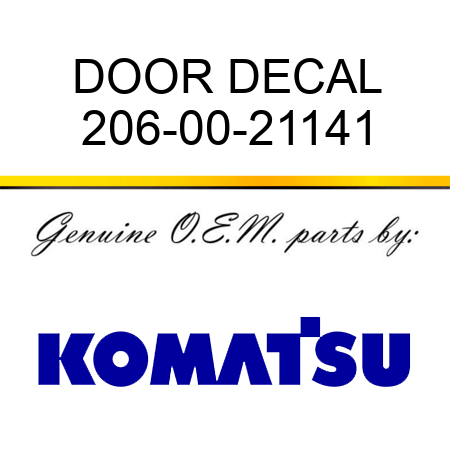 DOOR DECAL 206-00-21141