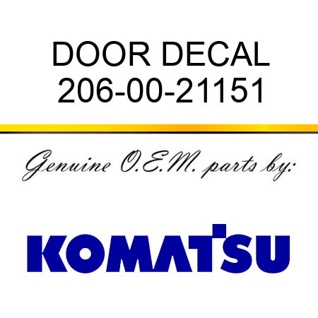 DOOR DECAL 206-00-21151