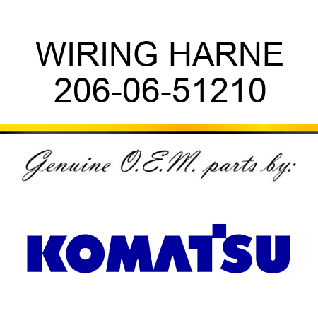 WIRING HARNE 206-06-51210