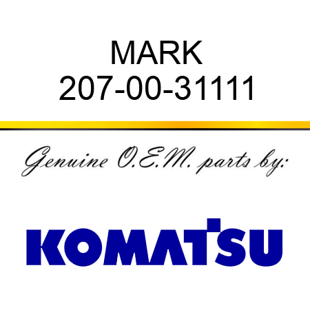 MARK 207-00-31111
