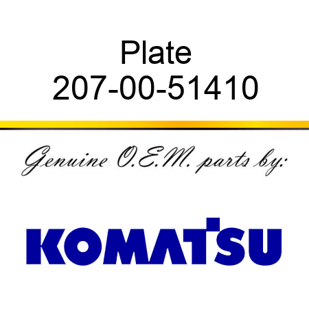 Plate 207-00-51410