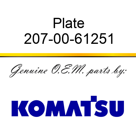 Plate 207-00-61251