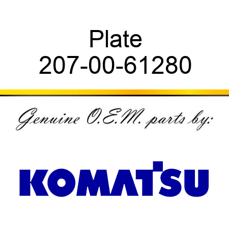Plate 207-00-61280
