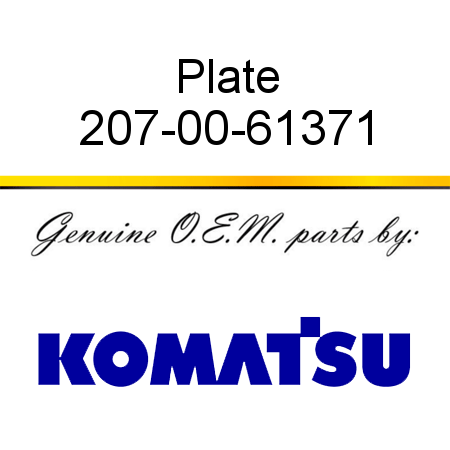 Plate 207-00-61371