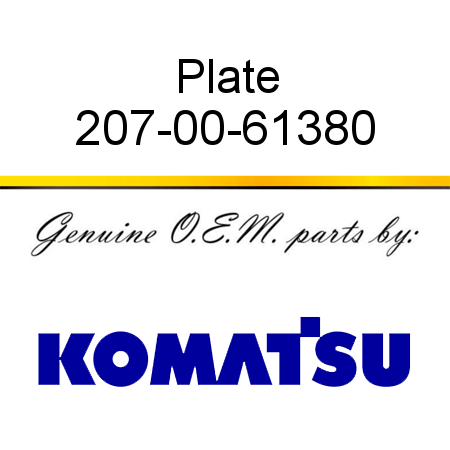Plate 207-00-61380