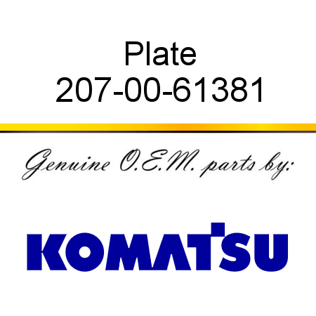 Plate 207-00-61381