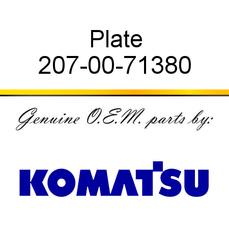 Plate 207-00-71380