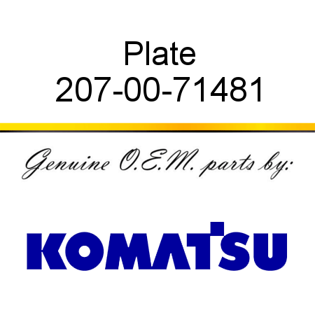 Plate 207-00-71481