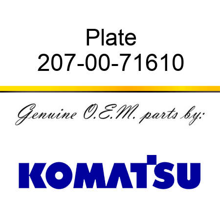 Plate 207-00-71610