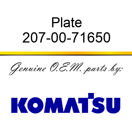 Plate 207-00-71650