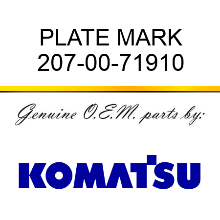 PLATE MARK 207-00-71910