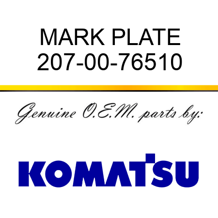 MARK PLATE 207-00-76510