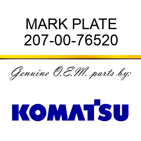 MARK PLATE 207-00-76520