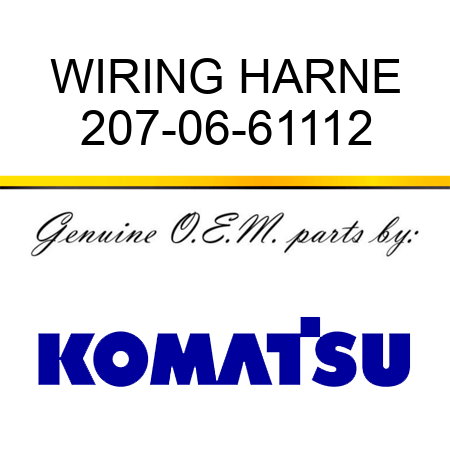 WIRING HARNE 207-06-61112