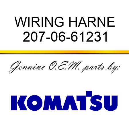 WIRING HARNE 207-06-61231