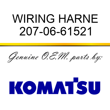 WIRING HARNE 207-06-61521
