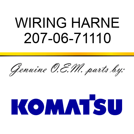 WIRING HARNE 207-06-71110