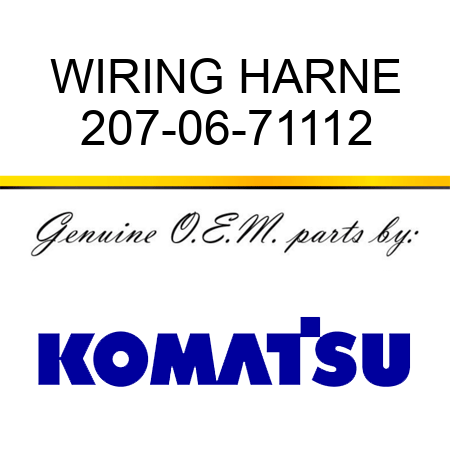 WIRING HARNE 207-06-71112