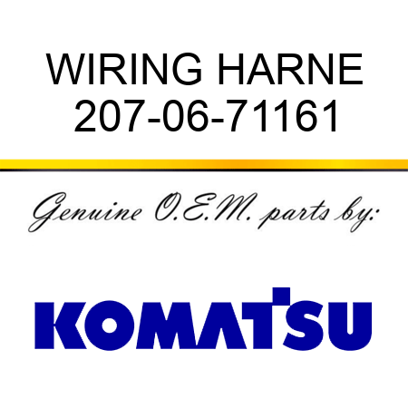 WIRING HARNE 207-06-71161