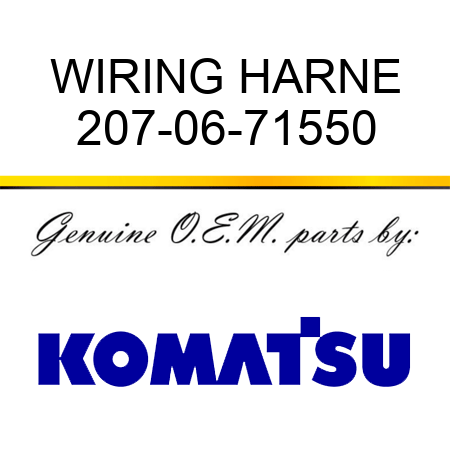 WIRING HARNE 207-06-71550