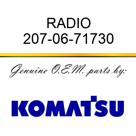 RADIO 207-06-71730