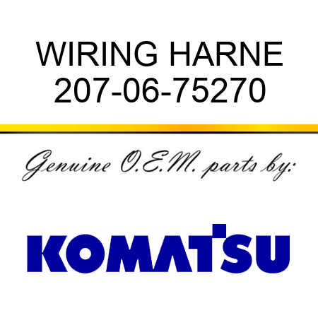 WIRING HARNE 207-06-75270