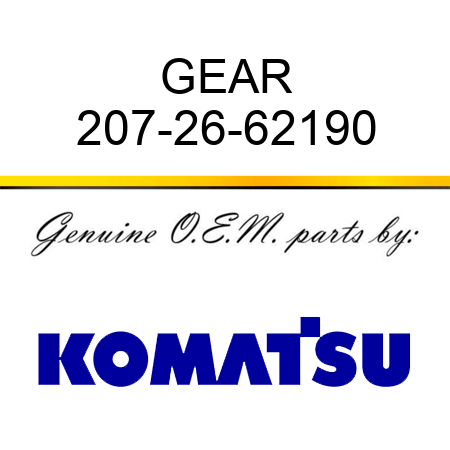 GEAR 207-26-62190