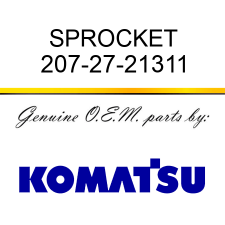 SPROCKET 207-27-21311