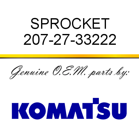 SPROCKET 207-27-33222