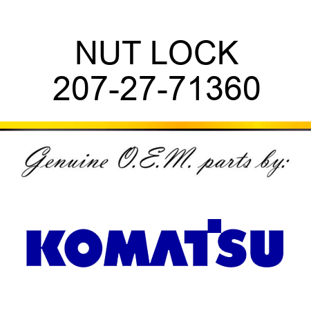 NUT, LOCK 207-27-71360
