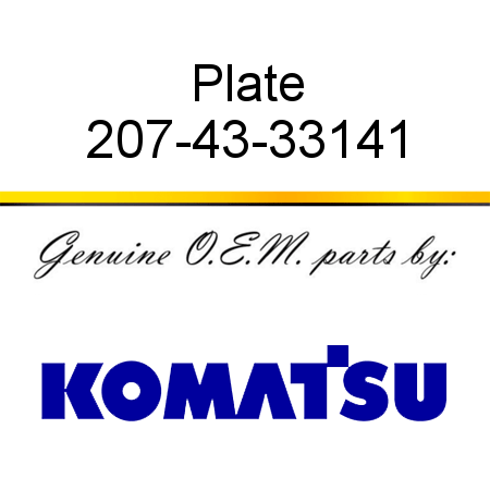Plate 207-43-33141