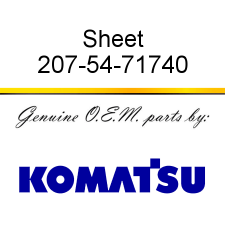 Sheet 207-54-71740