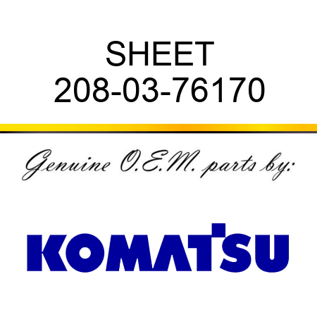 SHEET 208-03-76170