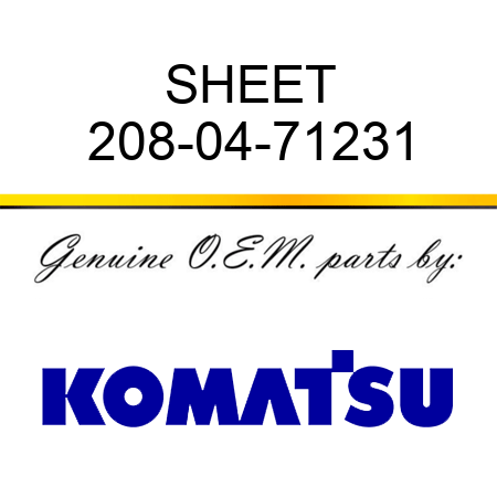 SHEET 208-04-71231