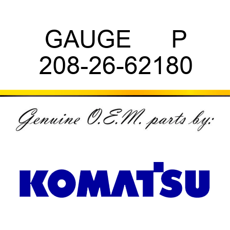 GAUGE      P 208-26-62180