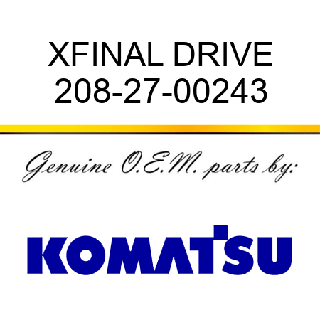 XFINAL DRIVE 208-27-00243