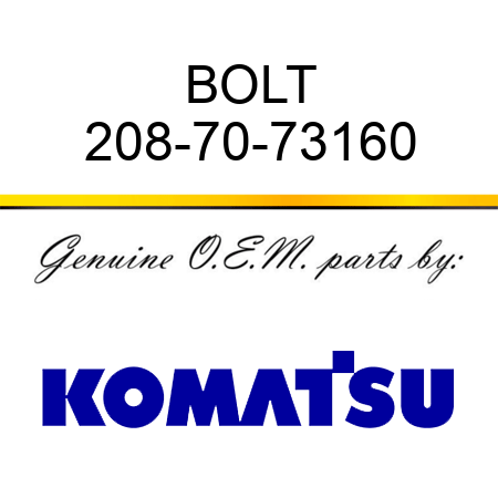 BOLT 208-70-73160