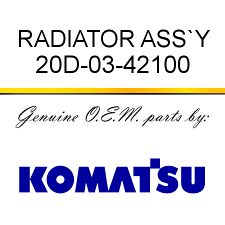 RADIATOR ASS`Y 20D-03-42100